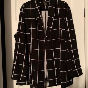 Black and white pants suit